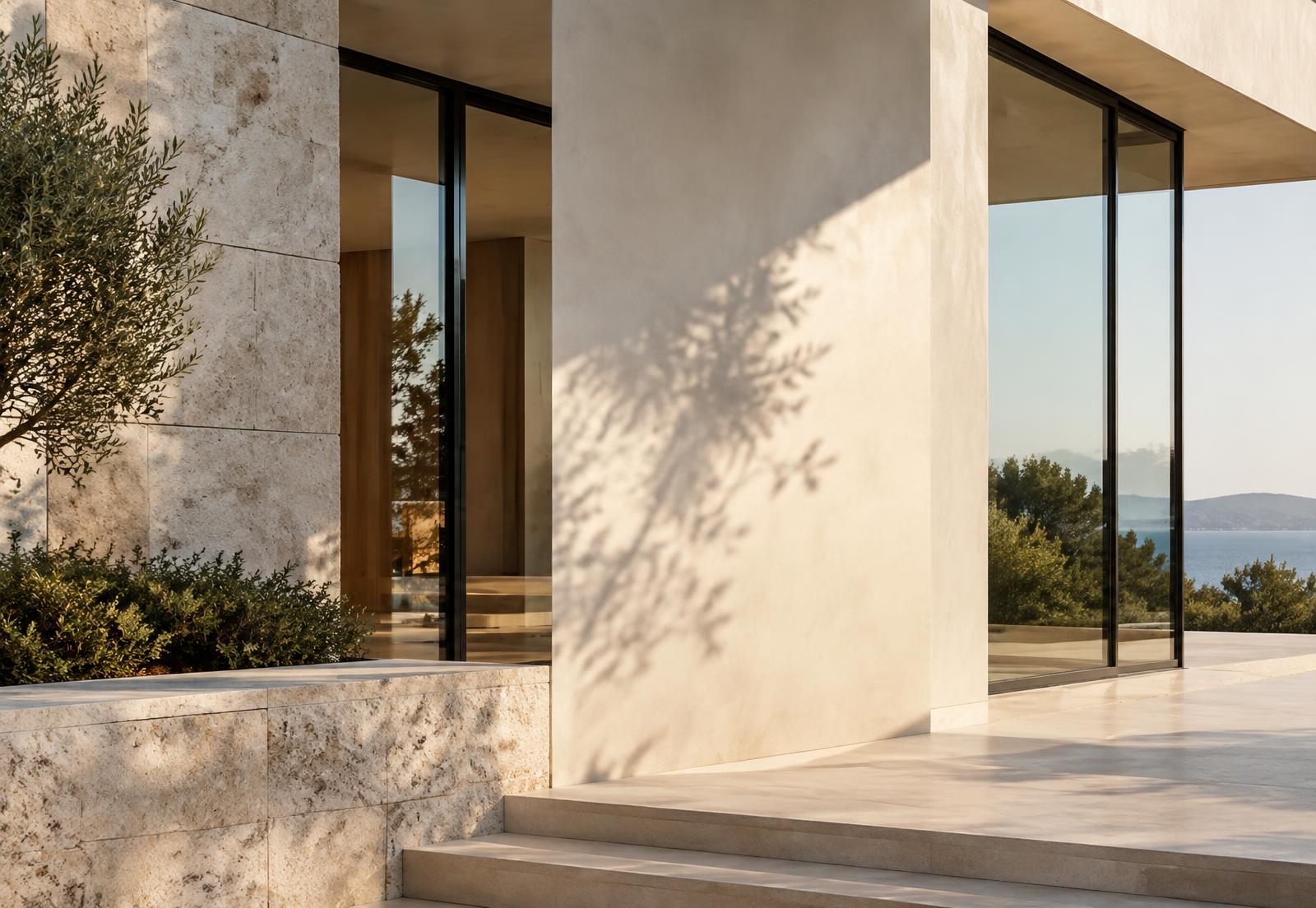 Detalhe de arquitetura residencial contemporânea